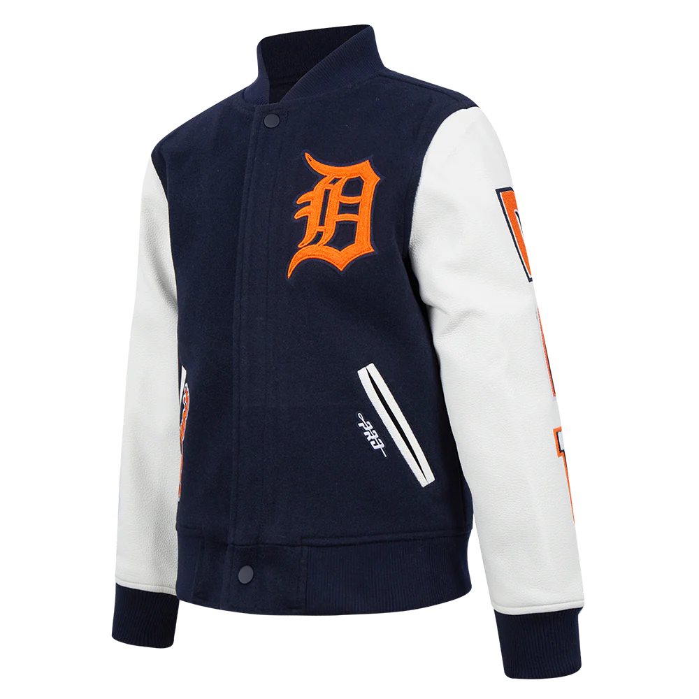 MLB DETROIT TIGERS CLASSIC BIG BOYS WOOL VARSITY JACKET (MIDNIGHT NAVY/WHITE) - Image 2