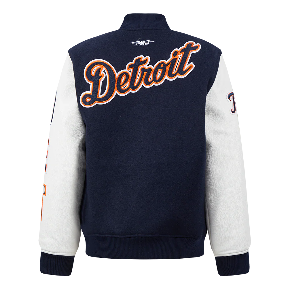 MLB DETROIT TIGERS CLASSIC BIG BOYS WOOL VARSITY JACKET (MIDNIGHT NAVY/WHITE) - Image 3