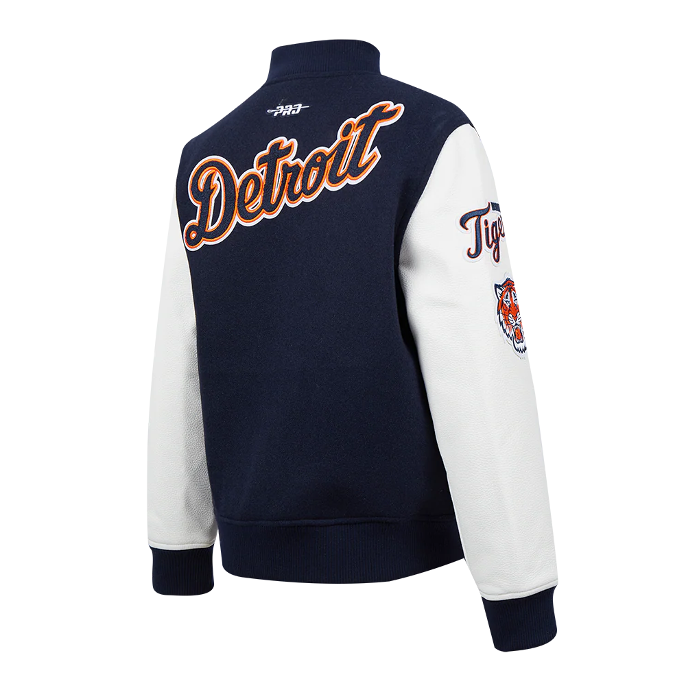 MLB DETROIT TIGERS CLASSIC BIG BOYS WOOL VARSITY JACKET (MIDNIGHT NAVY/WHITE) - Image 4