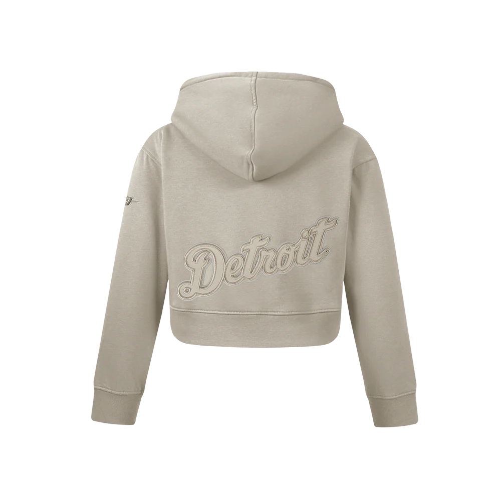 MLB DETROIT TIGERS NEUTRAL BIG GIRLS FLEECE PO HOODIE (TAUPE) - Image 3