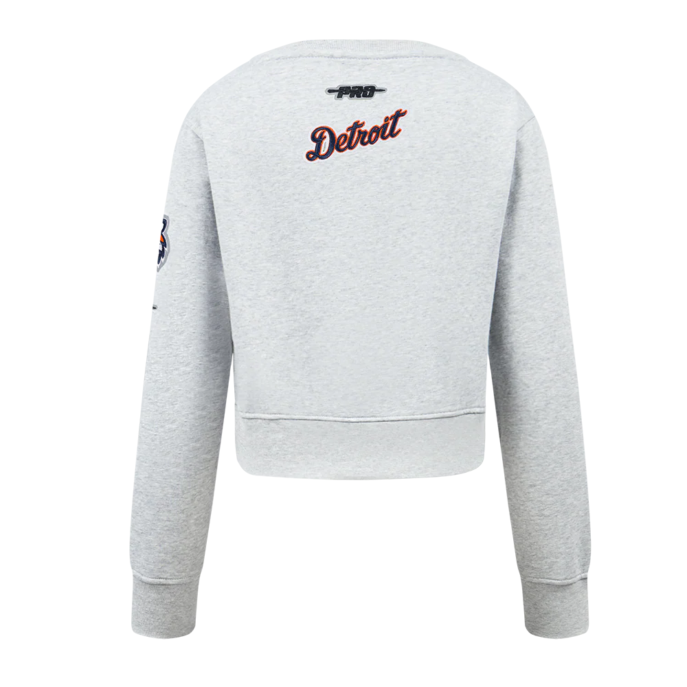 MLB DETROIT TIGERS CLASSIC BIG GIRLS FLEECE CREWNECK (HEATHER GREY) - Image 3