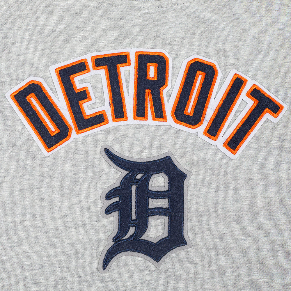MLB DETROIT TIGERS CLASSIC BIG GIRLS FLEECE CREWNECK (HEATHER GREY) - Image 6