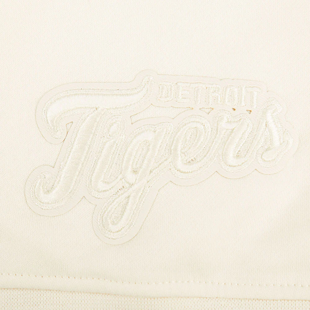 MLB DETROIT TIGERS NEUTRAL BIG GIRL'S  FLEECE CREWNECK (EGGSHELL) - Image 6