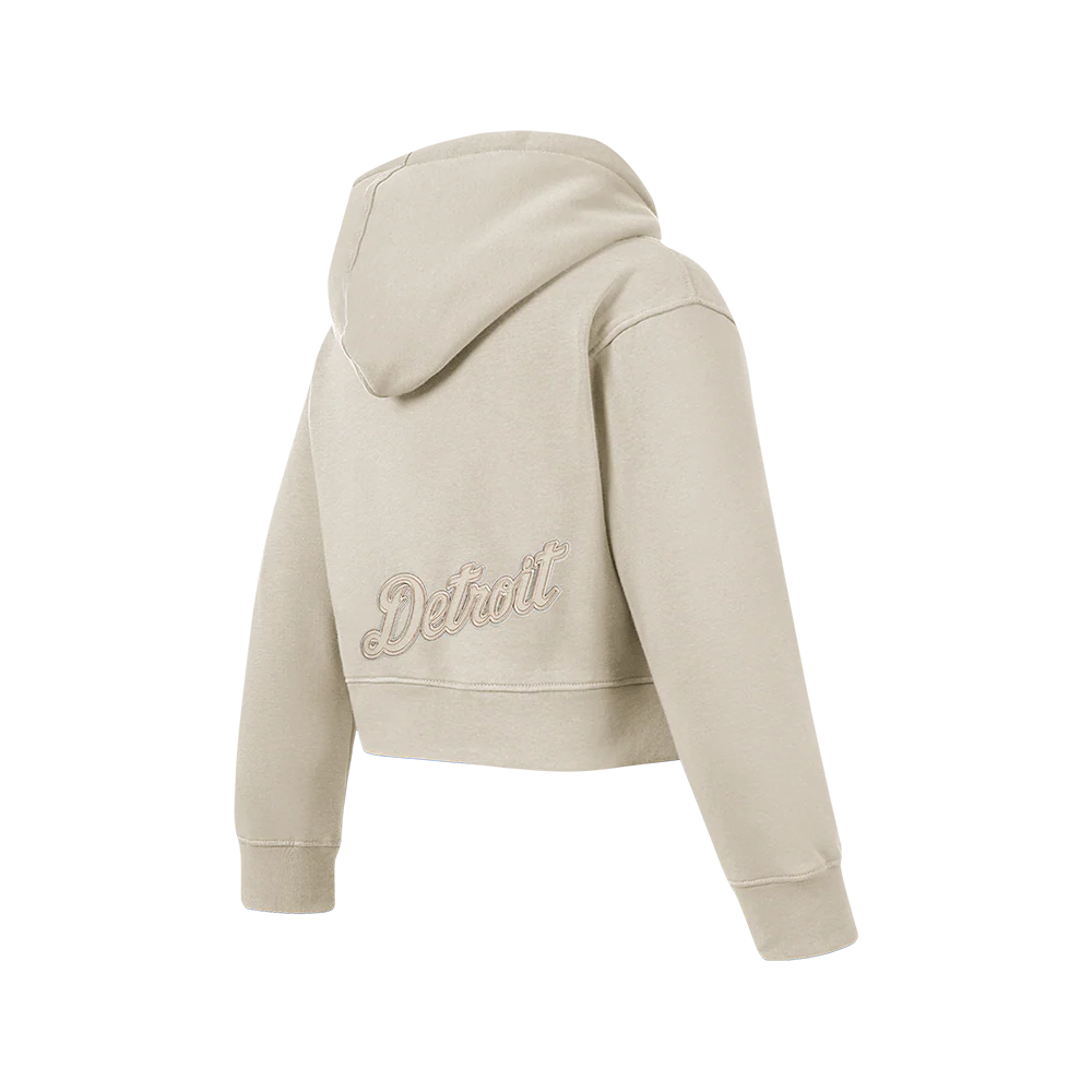 MLB DETROIT TIGERS NEUTRAL BIG GIRL'S FLEECE PO HOODIE (TAUPE) - Image 4