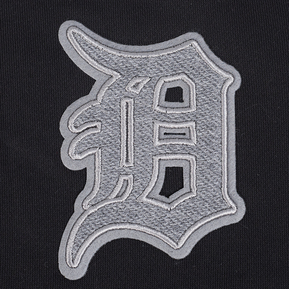 MLB DETROIT TIGERS REVERSE FRENCH TERRY WOMEN'S COLOR BLOCK FLEECE FULL ZIP HOODIE (BLACK/GRAY/EGGSHELL) - Image 9