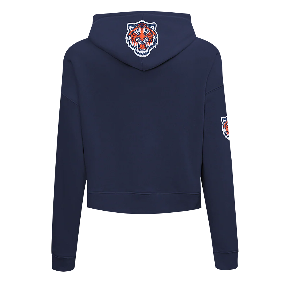 MLB DETROIT TIGERS GAME DAY CLASSICS WOMEN'S DOUBLE KNIT CROPPED PULLOVER HOODIE (MIDNIGHT NAVY) - Image 7