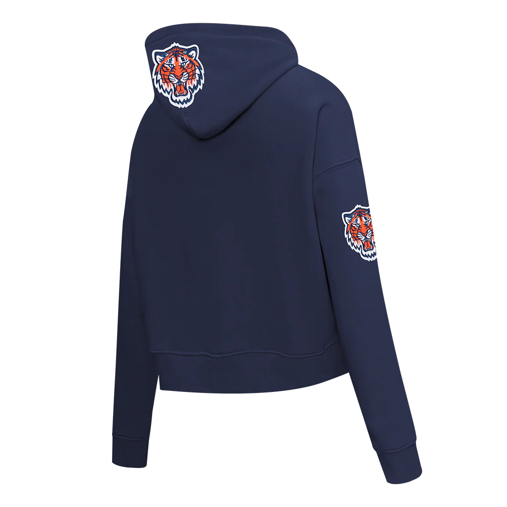MLB DETROIT TIGERS GAME DAY CLASSICS WOMEN'S DOUBLE KNIT CROPPED PULLOVER HOODIE (MIDNIGHT NAVY) - Image 8