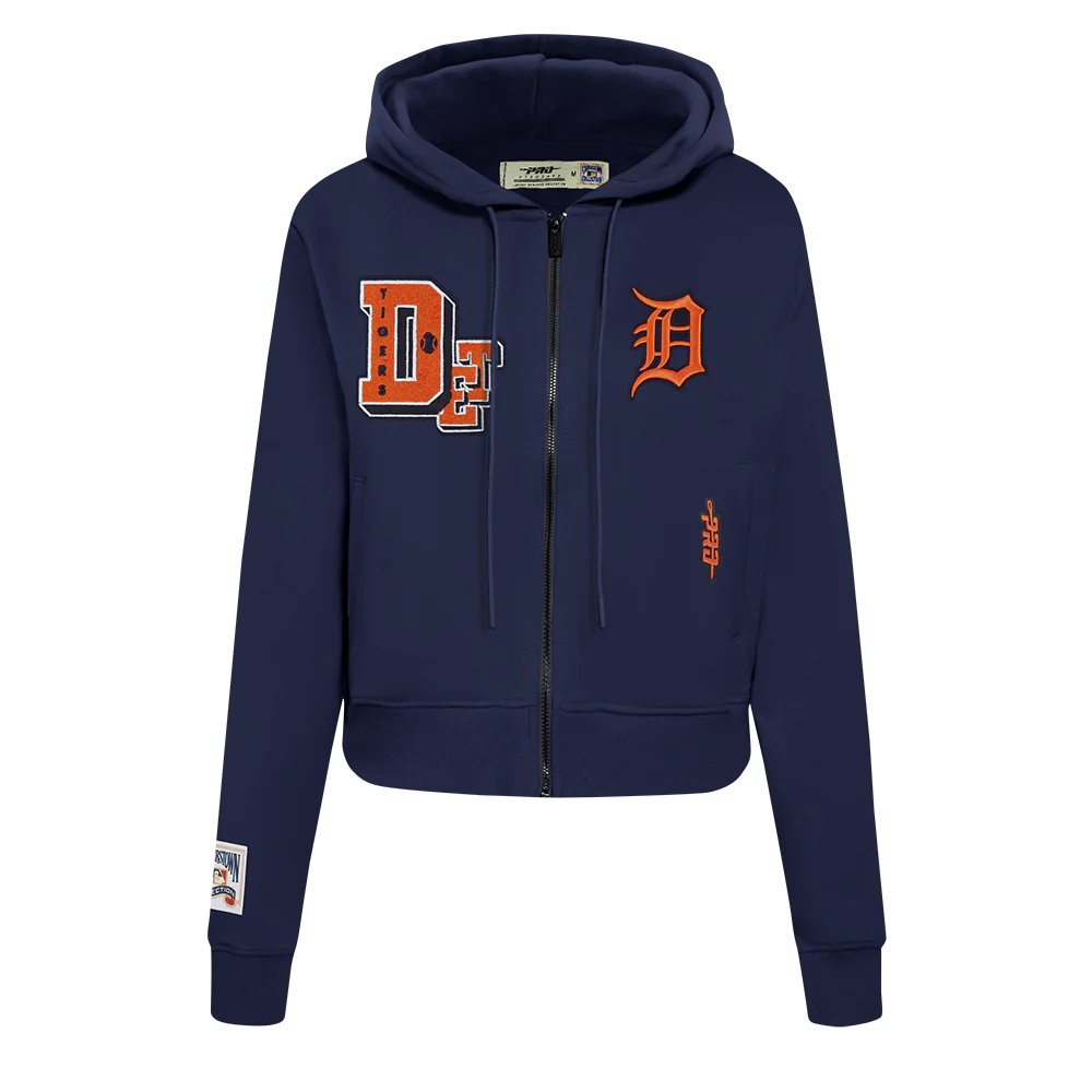 MLB DETROIT TIGERS BEST OF WOMEN'S FLC FZ HOODIE (MIDNIGHT NAVY) - Image 3