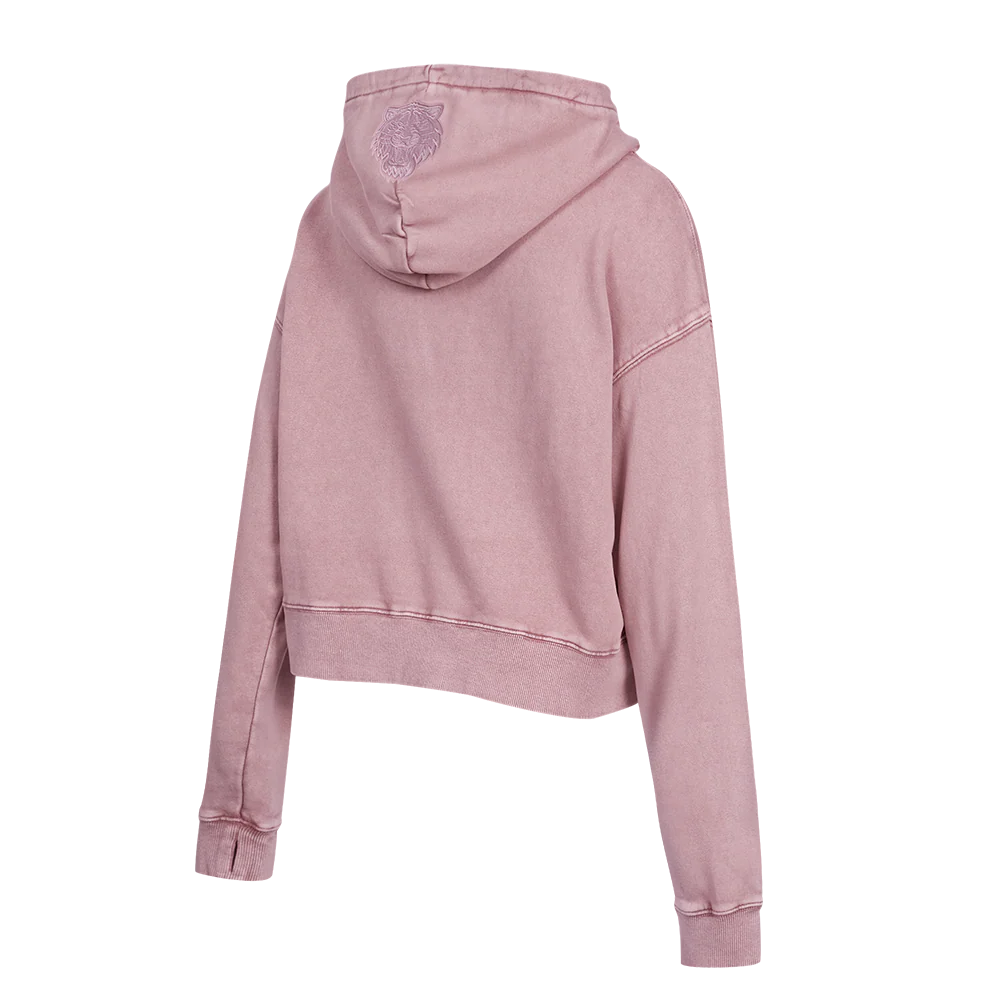 MLB DETROIT TIGERS WASHED CLASSIC WOMEN'S ENZYME WASH FT CROPPED PO HO (WASHED MAUVE) - Image 4