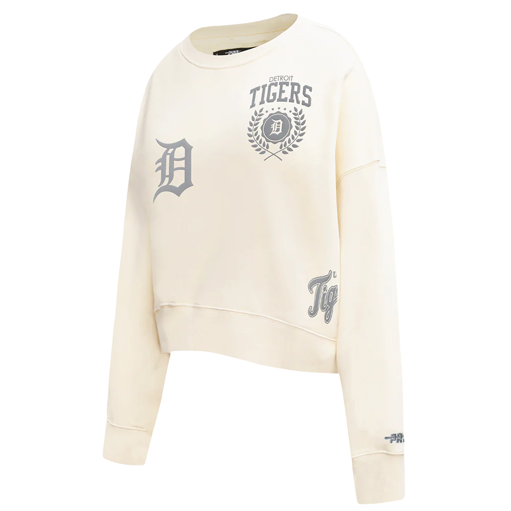 MLB DETROIT TIGERS STREET TEAM WOMEN'S FLC CREWNECK (EGGSHELL) - Image 3
