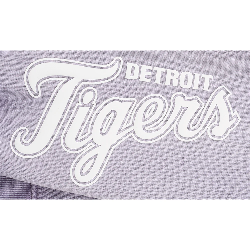 MLB DETROIT TIGERS STREET TEAM WOMEN'S ENZYME WASH FT CROPPED PO HOODIE (WASHED LILAC GRAY) - Image 8