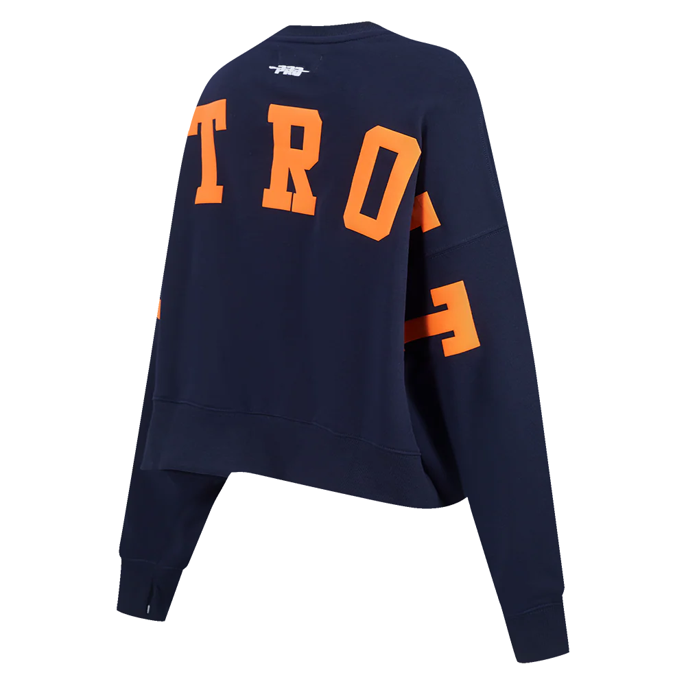 MLB DETROIT TIGERS WINGSPAN WOMEN'S FLC CREWNECK (MIDNIGHT NAVY) - Image 6