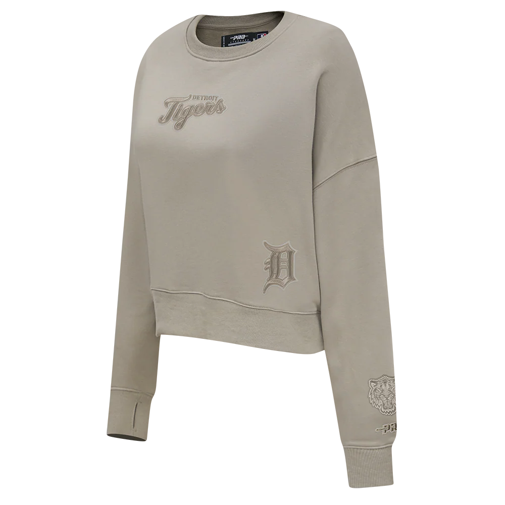 MLB DETROIT TIGERS WINGSPAN WOMEN'S FLC CREWNECK (TAUPE) - Image 5
