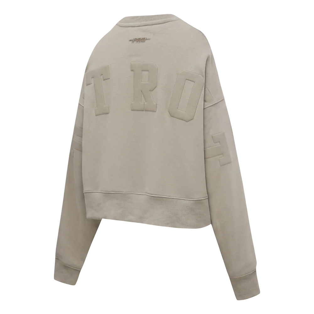 MLB DETROIT TIGERS WINGSPAN WOMEN'S FLC CREWNECK (TAUPE) - Image 6