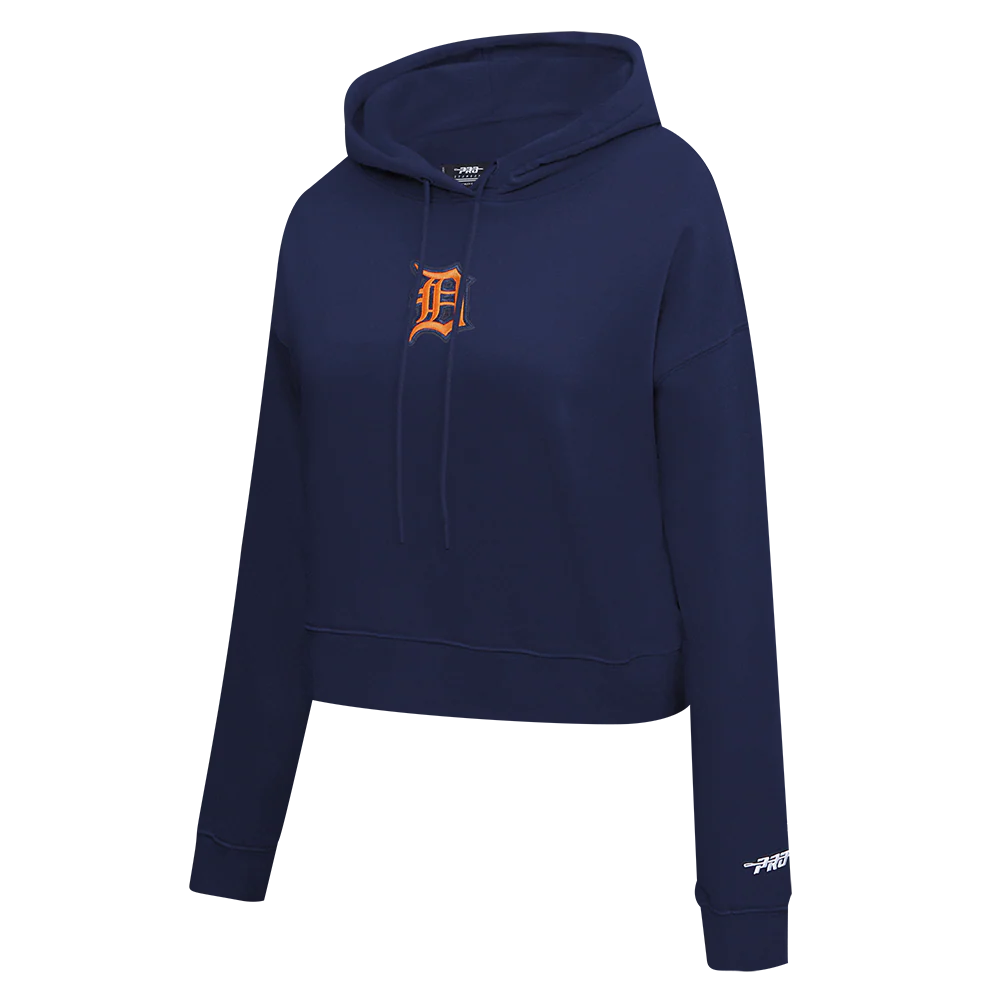 MLB DETROIT TIGERS WINGSPAN WOMEN'S FLC CROPPED PO HOODIE (MIDNIGHT NAVY) - Image 3