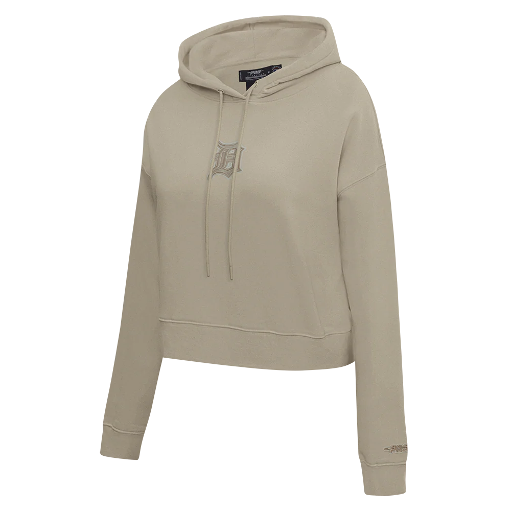 MLB DETROIT TIGERS WINGSPAN WOMEN'S FLC CROPPED PO HOODIE (TAUPE) - Image 3