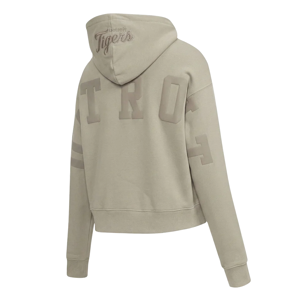 MLB DETROIT TIGERS WINGSPAN WOMEN'S FLC CROPPED PO HOODIE (TAUPE) - Image 4