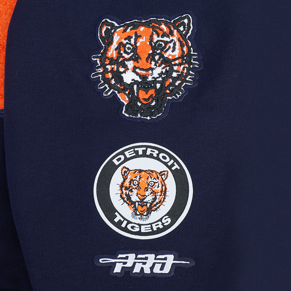 MLB DETROIT TIGERS RETRO CLASSICS WOMEN'S CROPPED PULLOVER HOODIE (MIDNIGHT NAVY/ORANGE/MIDNIGHT NAVY) - Image 8