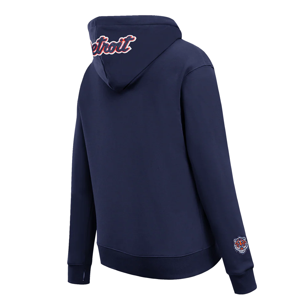 MLB DETROIT TIGERS CLASSIC WOMEN'S FLEECE PULLOVER HOODIE (MIDNIGHT NAVY) - Image 4