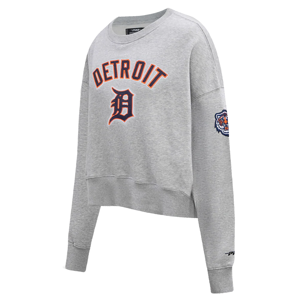 MLB DETROIT TIGERS CLASSIC WOMEN'S CREWNECK (HEATHER GREY) - Image 2