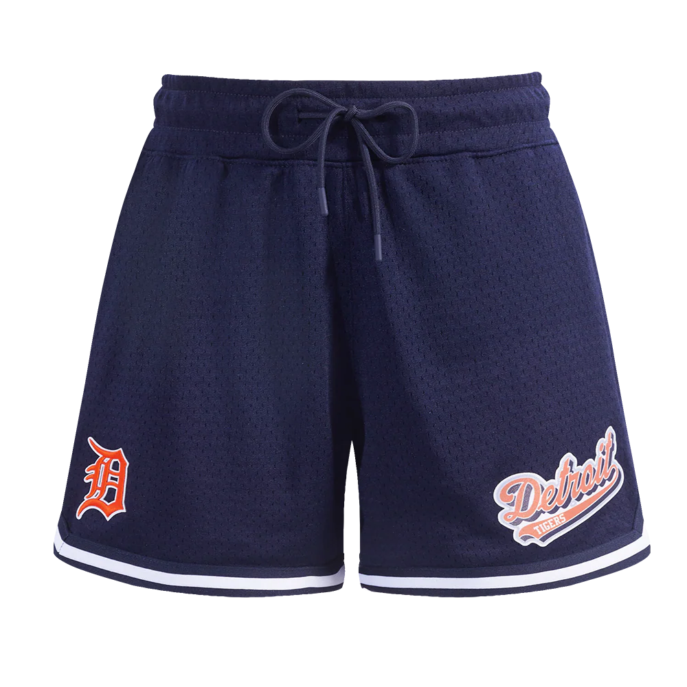 MLB DETROIT TIGERS SCRIPT TAIL WOMEN'S MESH TAPE SHORT (MIDNIGHT NAVY) - Image 2