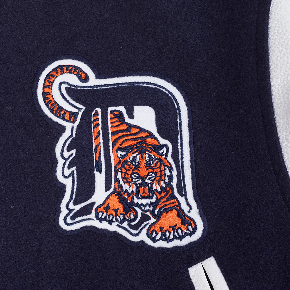MLB DETROIT TIGERS BEST OF WOMEN'S CROPPED RIB WOOL VARSITY JACKET (MIDNIGHT NAVY/ORANGE/MIDNIGHT NAVY) - Image 9