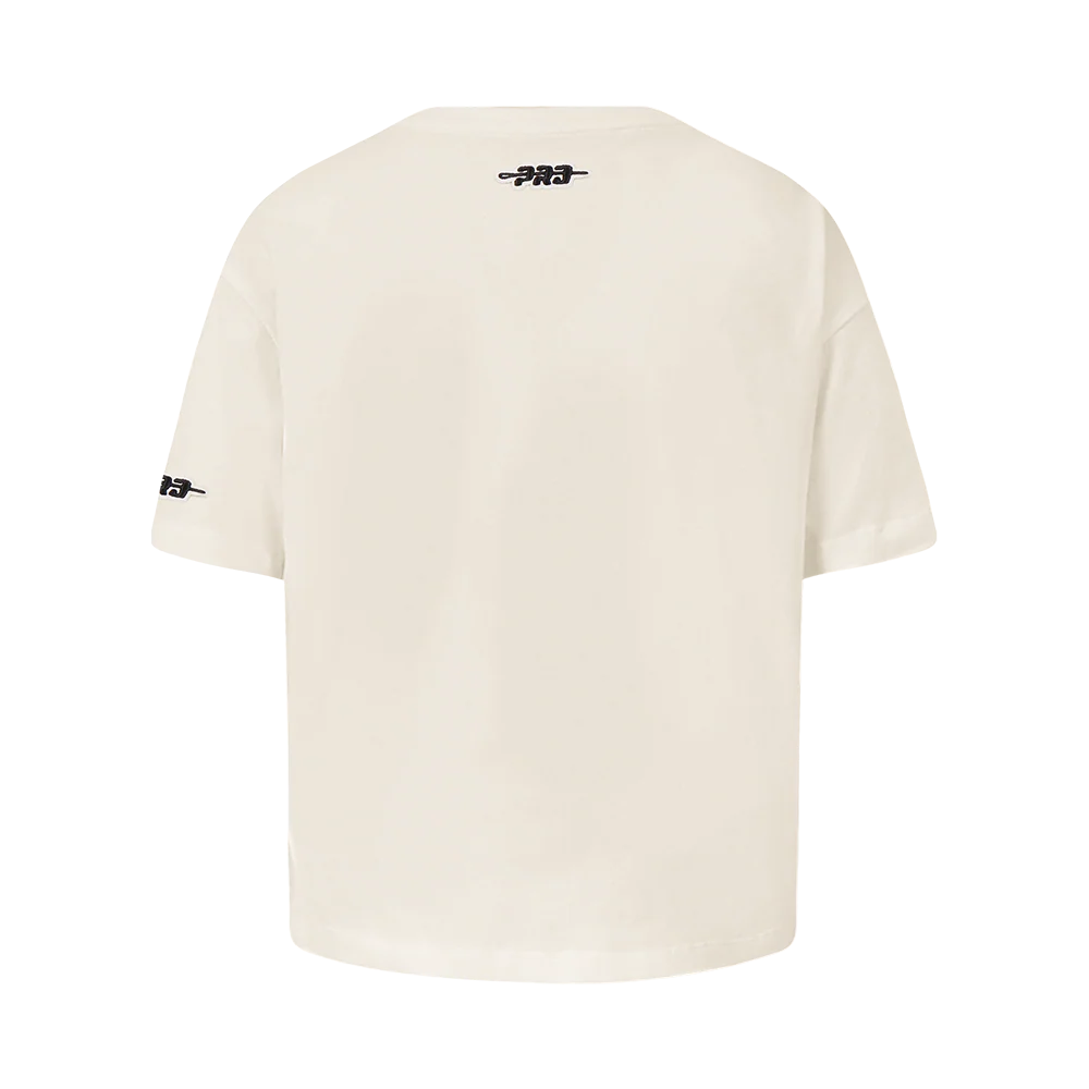 MLB DETROIT TIGERS RETRO CLASSIC LITTLE GIRLS SHORT SLEEVE BOXY TOP (EGGSHELL) - Image 3