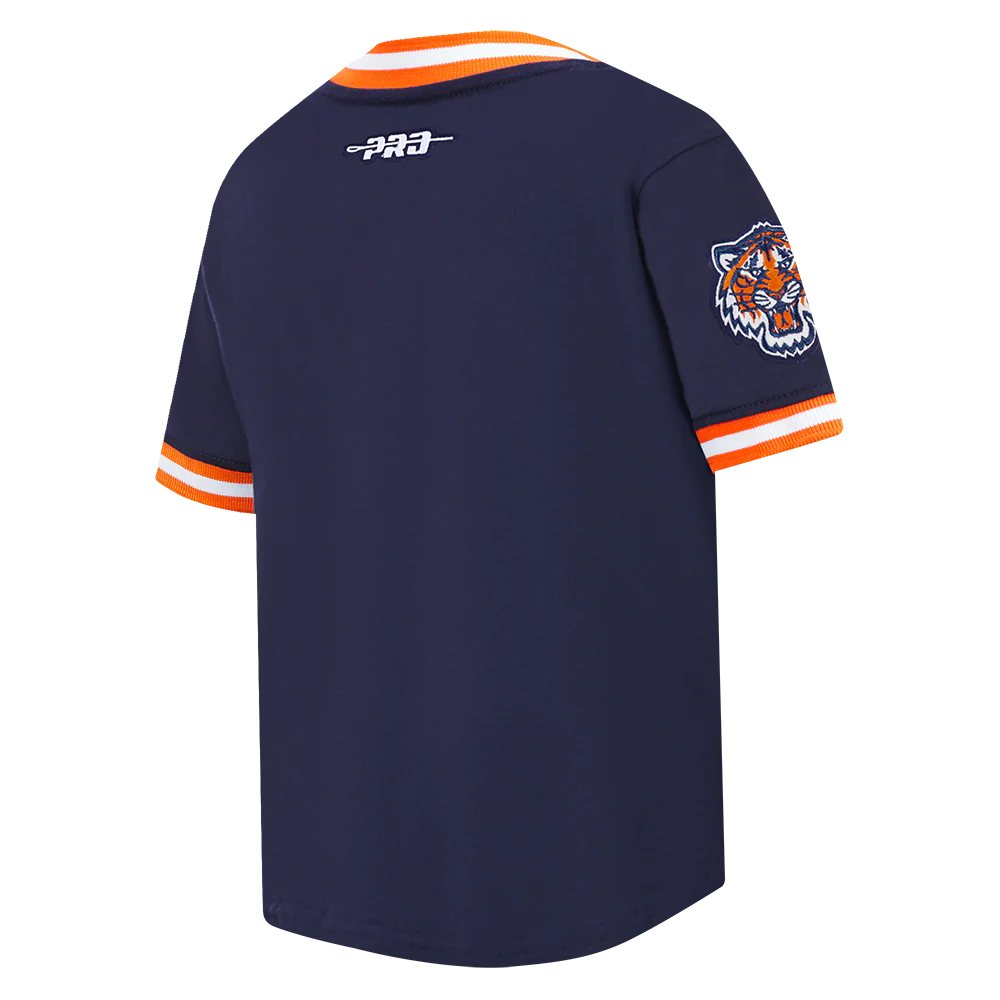 MLB DETROIT TIGERS CLASSIC TODDLER BOYS SHORT SLEEVE STRIPED RIB TOP (MIDNIGHT NAVY/ORANGE) - Image 4