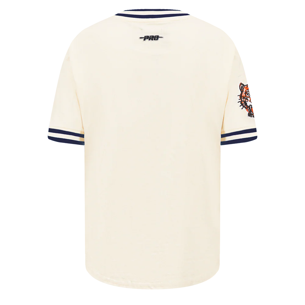 MLB DETROIT TIGERS RETRO CLASSIC TODDLER BOYS SHORT SLEEVE STRIPED RIB TOP (EGGSHELL/ MIDNIGHT NAVY) - Image 3