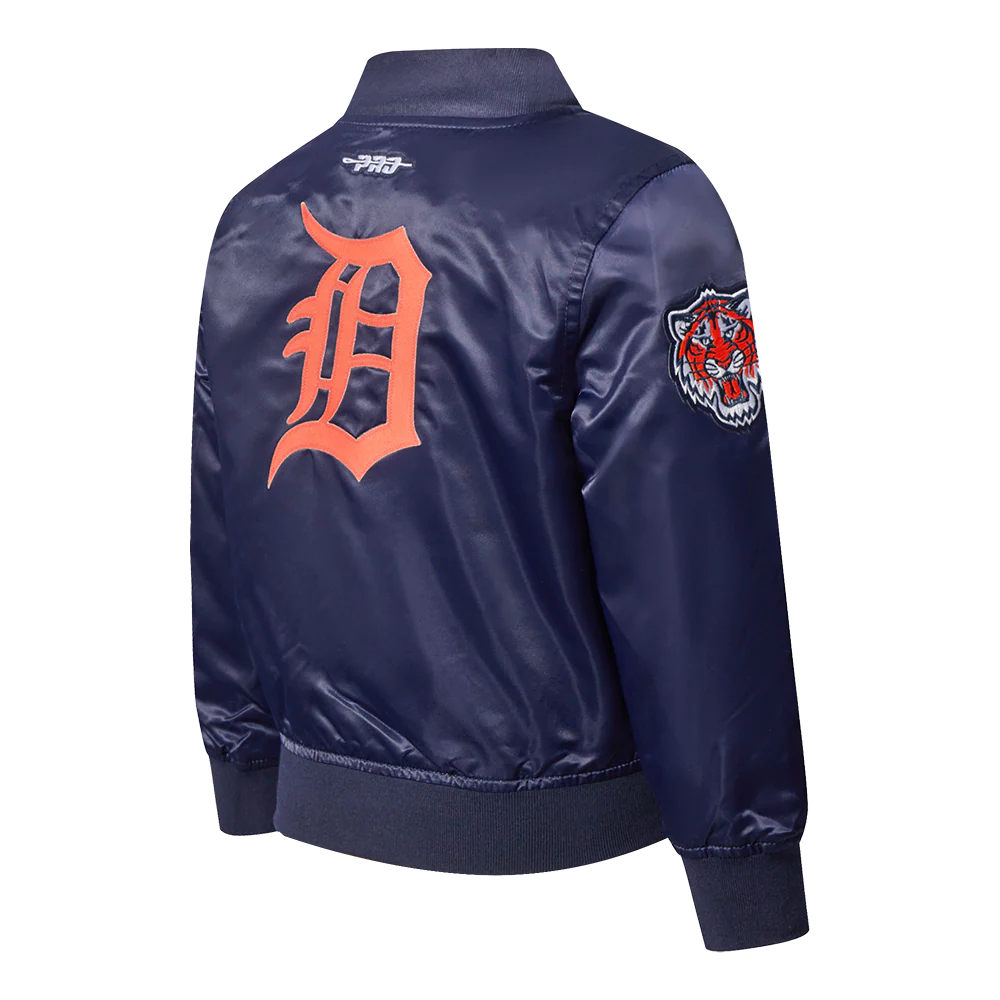 MLB DETROIT TIGERS CLASSIC TODDLER BOYS SATIN JACKET (MIDNIGHT NAVY) - Image 4