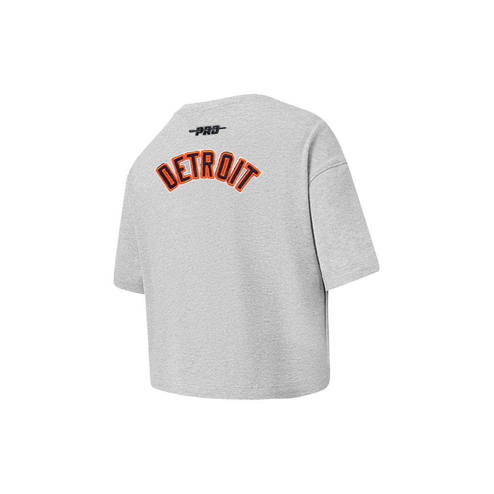 MLB DETROIT TIGERS CLASSIC TODDLER GIRLS SHORT SLEEVE BOXY TOP (HEATHER GREY) - Image 4