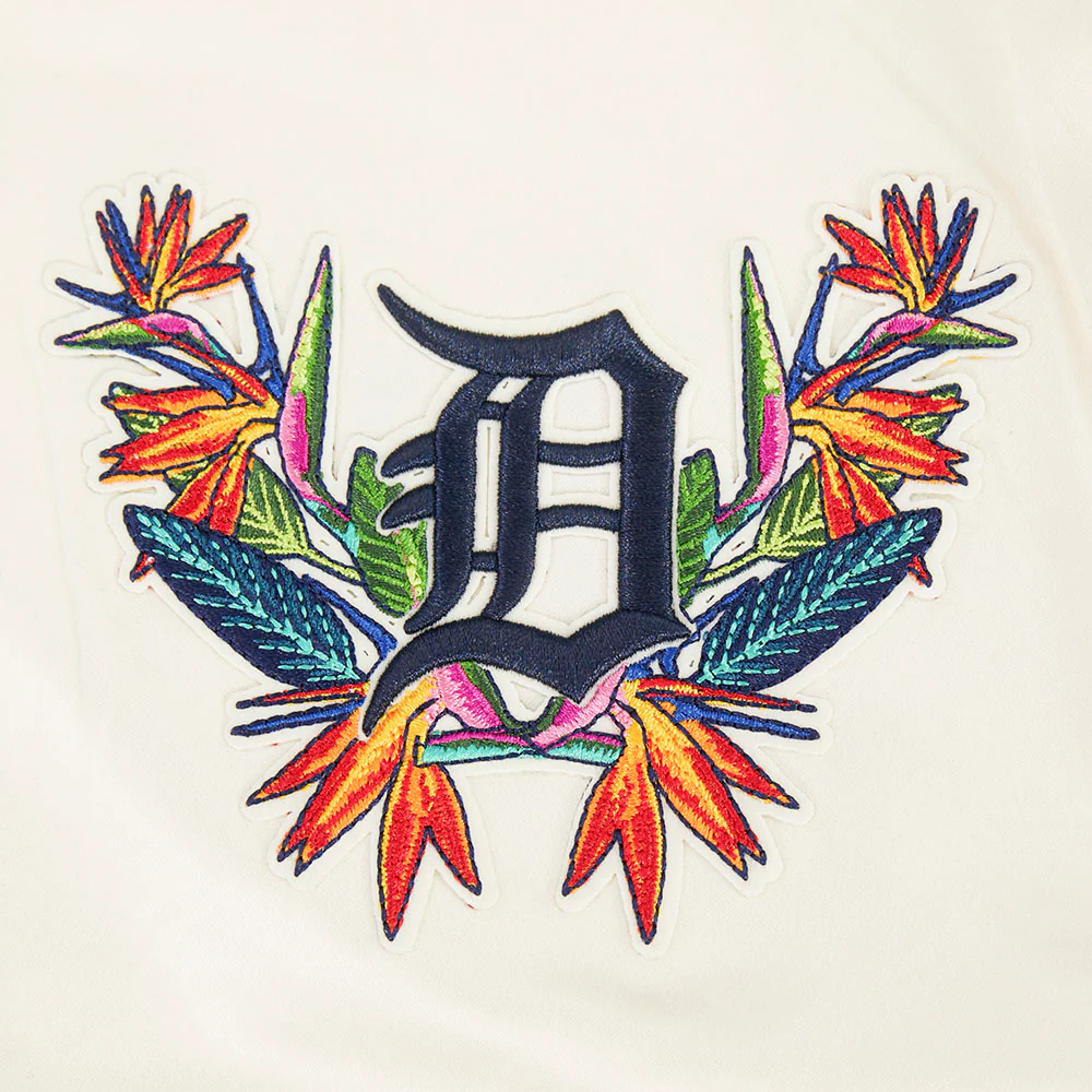 MLB DETROIT TIGERS PARADISE WOMEN'S SATIN JACKET (EGGSHELL/ BLACK) - Image 9