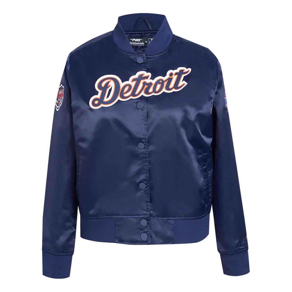 MLB DETROIT TIGERS CLASSIC WOMEN'S SATIN JACKET (MIDNIGHT NAVY)