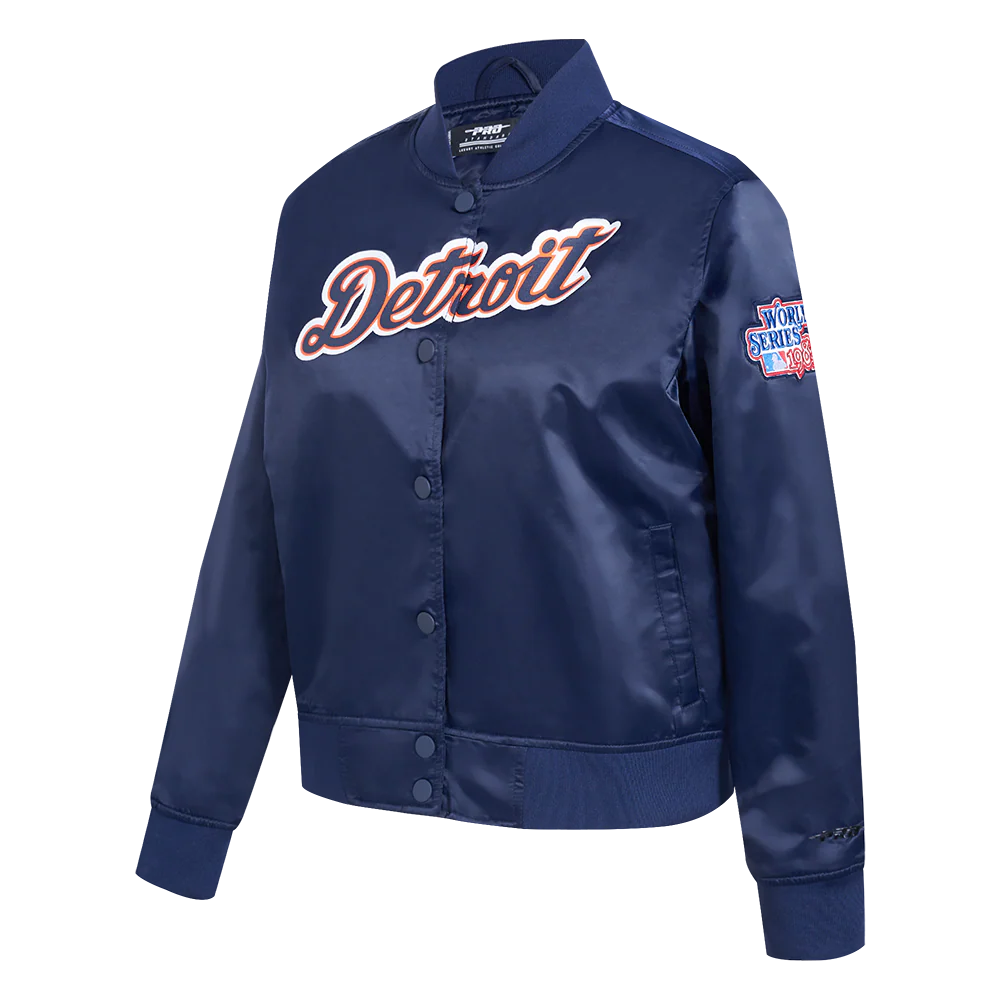 MLB DETROIT TIGERS CLASSIC WOMEN'S SATIN JACKET (MIDNIGHT NAVY) - Image 2