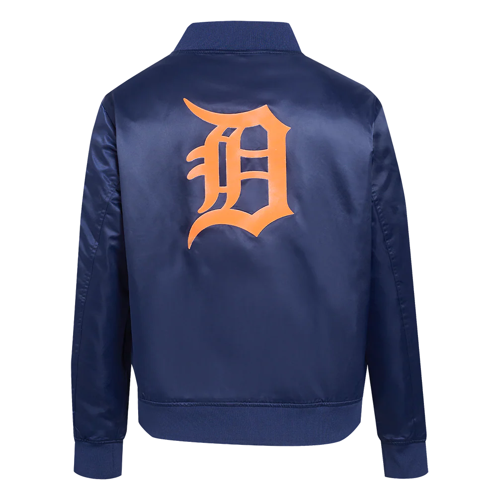 MLB DETROIT TIGERS CLASSIC WOMEN'S SATIN JACKET (MIDNIGHT NAVY) - Image 3
