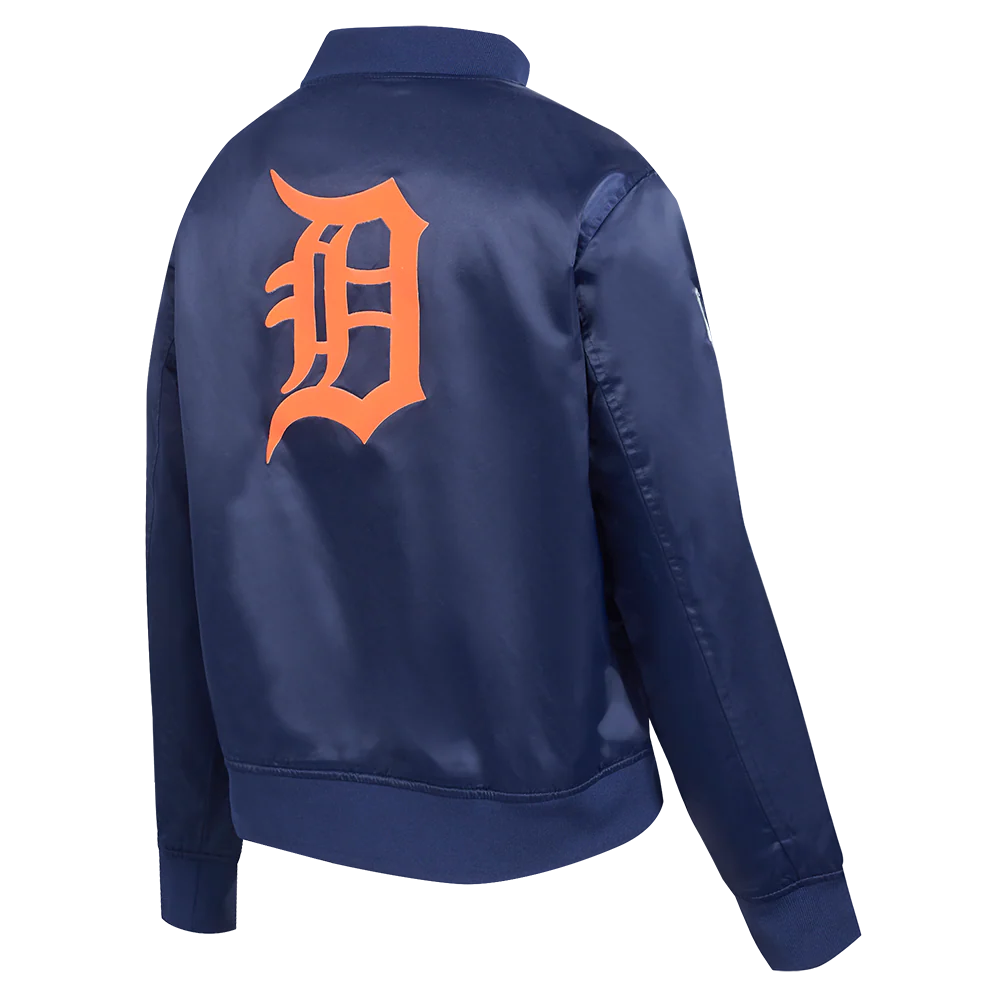 MLB DETROIT TIGERS CLASSIC WOMEN'S SATIN JACKET (MIDNIGHT NAVY) - Image 4