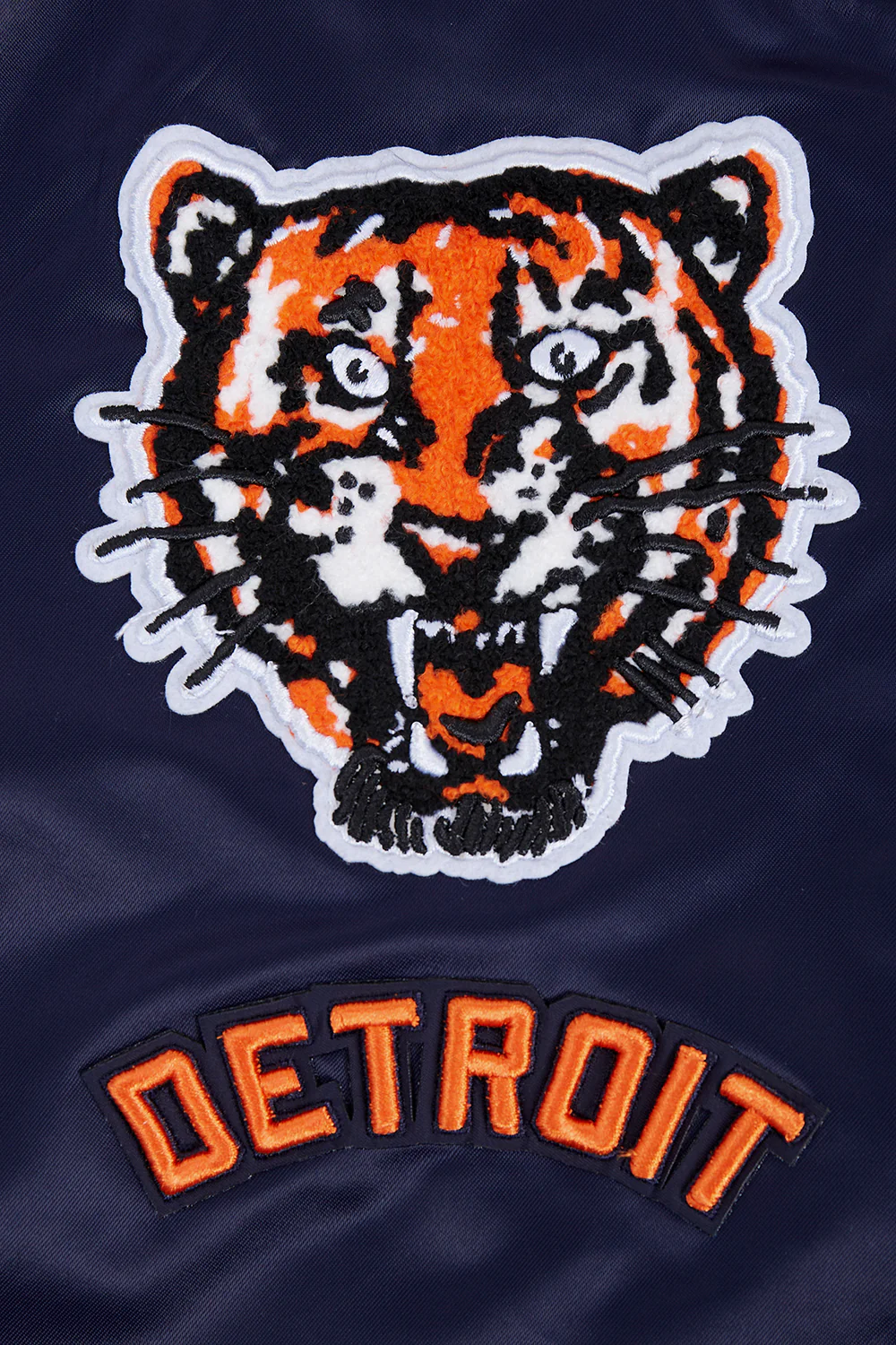 MLB DETROIT TIGERS RETRO CLASSIC WOMEN'S RIB SATIN JACKET (MIDNIGHT NAVY/ORANGE/ MIDNIGHT) - Image 9