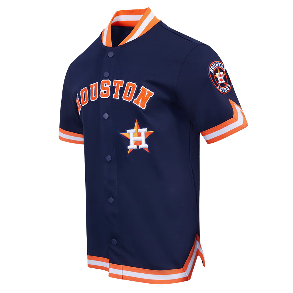 MLB HOUSTON ASTROS CLASSIC MEN'S WARM UP JACKET (MIDNIGHT NAVY/ORANGE) - Image 2