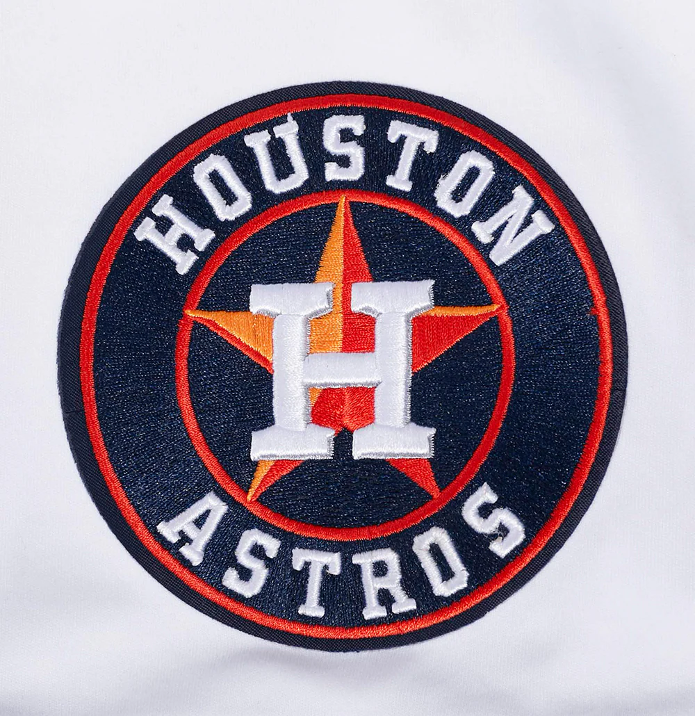 MLB HOUSTON ASTROS CLASSIC CHENILLE MEN'S DOUBLE KNIT SHORT SLEEVE PULLOVER HOODIE (WHITE/MIDNIGHT NAVY) - Image 6