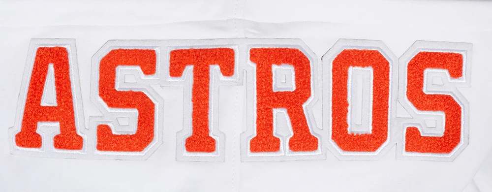 MLB HOUSTON ASTROS CLASSIC CHENILLE MEN'S DOUBLE KNIT SHORT SLEEVE PULLOVER HOODIE (WHITE/MIDNIGHT NAVY) - Image 8