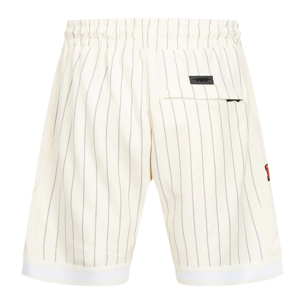 MLB HOUSTON ASTROS PINSTRIPE RETRO CLASSIC MEN'S DOUBLE KNIT 2.0 SHORT (EGGSHELL/ GREY) - Image 3