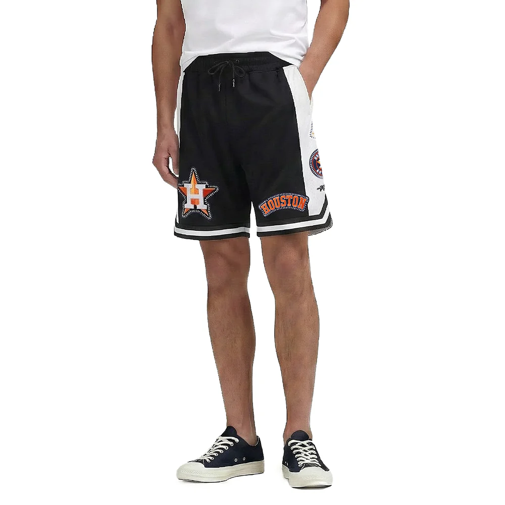 MLB HOUSTON ASTROS DIY PICK STITCH MEN'S DOUBLE KNIT 2.0 SHORT (BLACK)