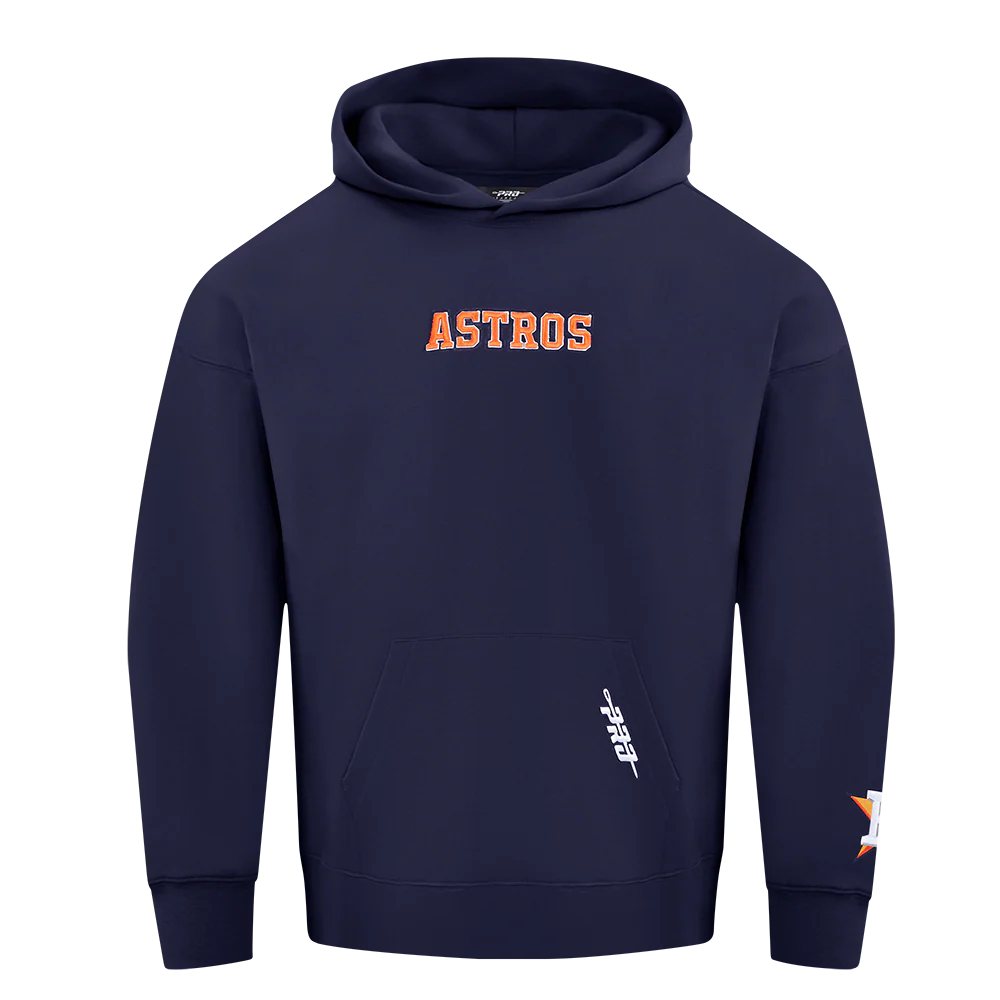 MLB HOUSTON ASTROS WINGSPAN MEN'S DROP SHOULDER FLEECE PULLOVER HOODIE (MIDNIGHT NAVY) - Image 3