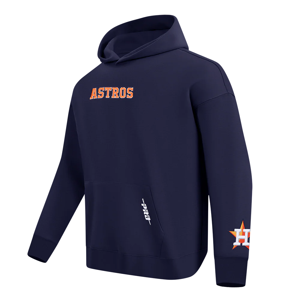 MLB HOUSTON ASTROS WINGSPAN MEN'S DROP SHOULDER FLEECE PULLOVER HOODIE (MIDNIGHT NAVY) - Image 4
