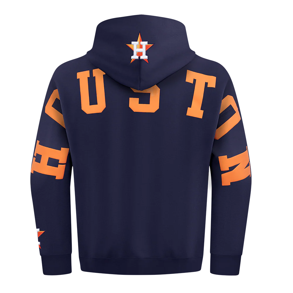 MLB HOUSTON ASTROS WINGSPAN MEN'S DROP SHOULDER FLEECE PULLOVER HOODIE (MIDNIGHT NAVY) - Image 5