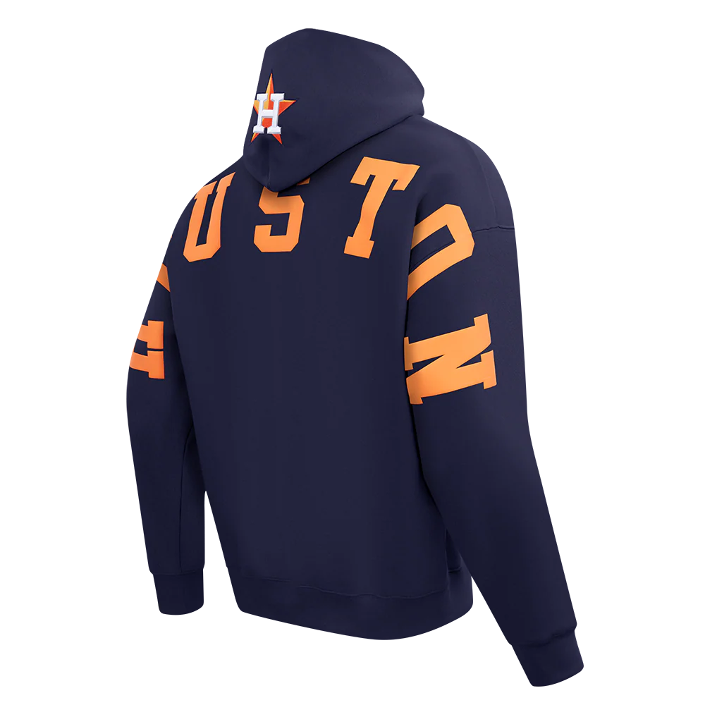 MLB HOUSTON ASTROS WINGSPAN MEN'S DROP SHOULDER FLEECE PULLOVER HOODIE (MIDNIGHT NAVY) - Image 6
