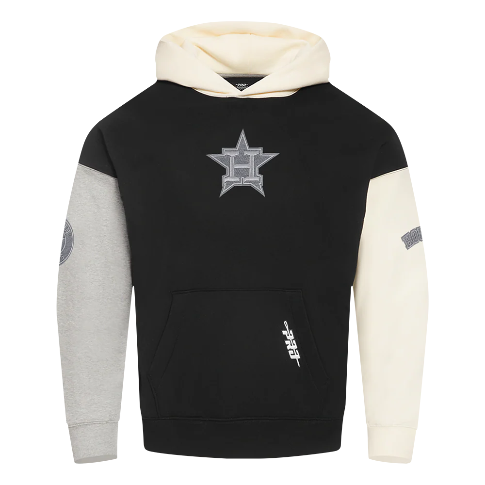 MLB HOUSTON ASTROS REVERSE FRENCH TERRY MEN'S COLOR BLOCK FLEECE PULLOVER HOODIE - Image 3