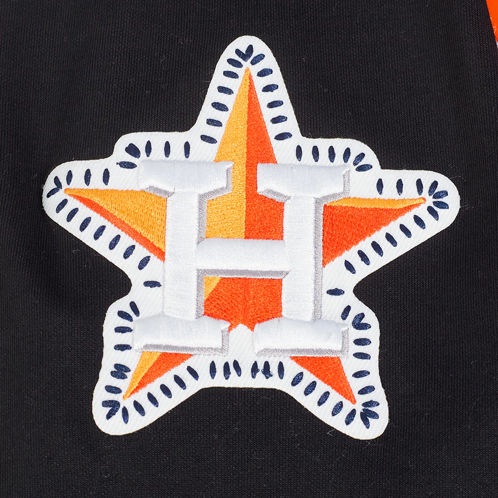 MLB HOUSTON ASTROS DIY PICK STITCH MEN'S DOUBLE KNIT PULLOVER HOODIE (BLACK) - Image 10