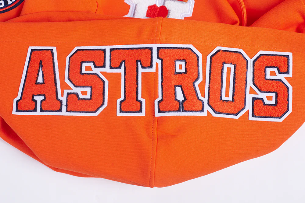 MLB HOUSTON ASTROS CLASSIC CHENILLE MEN'S PULLOVER HOODIE (ORANGE) - Image 8