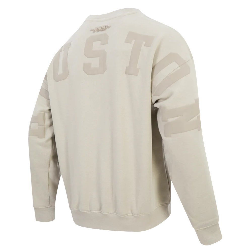 MLB HOUSTON ASTROS WINGSPAN MEN'S DROP SHOULDER FLC CREWNECK (TAUPE) - Image 4
